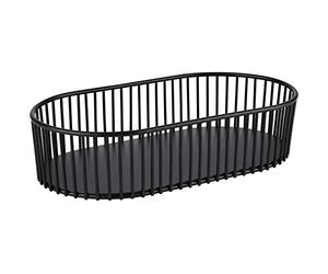 APS Cestino Urban, 29 x 16 cm, altezza: 7 cm, ovale, in metallo, nero