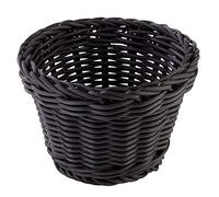 APS cestino rotondo "Profi Line", cestino in vimini nero, cestino in polipropilene, contenitore in vimini, cestino per pane, cestino per alimenti, diametro Ø 13 cm, altezza 10 cm