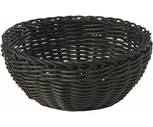 APS - Cesto Rotondo, in Polipropilene, Diametro 20 cm, Altezza 8 cm, Colore: Nero