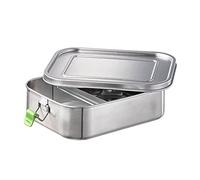 APS Contenitore per il pranzo in acciaio inox di alta qualità, durevole, 1.400 ml, con divisorio, a prova di perdite, per bambini, tempo libero e adulti/grande, colore argento