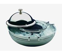 APS Caviar cooler, 4 pezzi, caviale cooler, caviale, caviale ciotola, buffet cooler Ø 18 cm, altezza: 12 cm, 18/8 acciaio inox lucido, ciotola in vetro Ø 10 cm