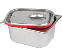 APS 80024 GN 1/2 coperchio da trasporto, guarnizione in silicone, impugnatura incassata e foro per evitare il vuoto, non adatto ai forni a vapore combinati