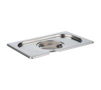 APS 81492 GN 1/4 coperchio con incavo per cucchiaio, acciaio inossidabile, dimensioni 160 x 265 mm/altezza 30 mm