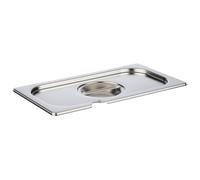 APS 81391 GN 1/3 coperchio con incavo per cucchiaio, acciaio inossidabile, dimensioni 175 x 325 mm/altezza 30 mm