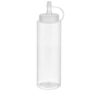 APS Flacone da schiacciare, set da 6 pezzi, Ø 5 cm, altezza 18 cm, 260 ml, in polietilene, trasparente con tappo a vite con tappo di chiusura, apertura di riempimento: Ø 3 cm