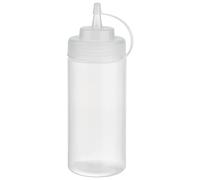APS Flacone da schiacciare, set da 6 pezzi, Ø 7 cm, altezza 20 cm, 490 ml, in polietilene, trasparente con tappo a vite con tappo di chiusura, apertura di riempimento: Ø 5,5 cm