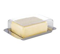 APS Fridge Butter Dish - piatto per il burro in acciaio inossidabile di alta qualità Made in Germany - resistente e antiruggine 16 x 9,5 x 5,5cm, non lavabile in lavastoviglie