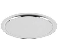 Vassoio di servizio APS "Kaffeehaus", classico vassoio da caffè viennese, vassoio in acciaio inossidabile, lucido opaco, ovale, bordo arrotolato, 29 x 22 cm, altezza 1 cm