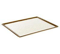 APS GN 1/2 vassoio - Stone Art in melamina 32,5 x 26,5 x 1,5 cm, dimensioni interne: parete, bianco, bordo: Marrone