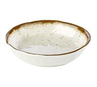 APS guscio - Stone Art in melamina, Ø 20 cm, altezza: 4,5 cm, interno: parete, bianco, bordo: Marrone