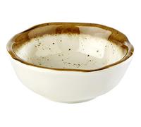 APS guscio - Stone Art in melamina, Ø 8 cm, altezza: 3 cm, 0,07 litri, interno: parete, bianco, bordo: Marrone