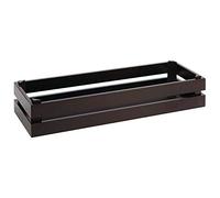 Aps Legno Box - Super Box in Legno di Acacia, Nero 55,5 x 18,5 x 10,5 cm