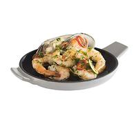 APS padella di servizio "Cast Iron" - Mini padella in ghisa smaltata, Ø 13 cm, altezza: 2 cm, impilabile, adatta al forno, ciotola, grigio