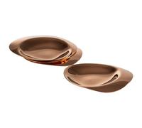 APS PEBBLES 40792 - Set di 4 piatti in acciaio INOX rivestito in PVD, 8,5 x 8 cm, altezza 1 cm, effetto rame
