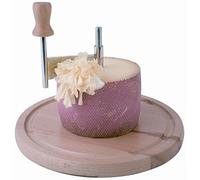 APS - Pialla per formaggio (specifica per formaggi a pasta dura), con copertura, diametro ca. 22 cm, altezza 10 cm, in legno di faggio e acciaio INOX, per tagliare sottilissimi riccioli di formaggio