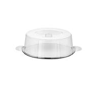 APS Piatto per torta con cappuccio - Piatto per torta di alta qualità in acciaio inox Made in Germany - durevole e impilabile - 30 x 11 cm, non lavabile in lavastoviglie