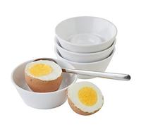 APS portauova in melammina in bianco Set di 4 con un diametro di 8 cm e 3 cm altezza