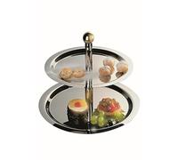 APS S025 vassoio display a 2 ripiani in acciaio inox