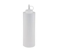 APS Salse Bianco/Trasparente ca. Diametro 7 cm, Altezza 24 cm ca. 700 ML con Tappo a Vite, Polyethylene Lavabile in lavastoviglie