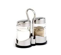 APS Salt and Pepper Menage Economic with Stainless Steel Frame, Glass Shaker wit