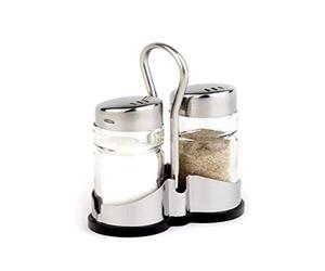APS Salt and Pepper Menage Economic with Stainless Steel Frame, Glass Shaker wit