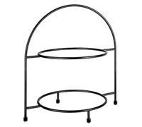 APS Scaffale da portata "Industrial", struttura in metallo per 2 piatti max. Ø 27 cm, anello interno Ø 18 cm, dimensioni 19,5 x 29 cm, altezza 30 cm, piedini antiscivolo (piatto non incluso), nero