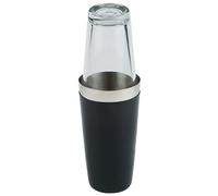 APS Shaker Boston, 2teiliges Set-in acciaio inox tazza, 700ml gommata, Nero, antiscivolo-vetro, 400ml completa altezza ca. 30cm
