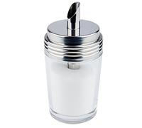 APS sugar dispenser, distributore di zucchero o latte in vetro, con tappo a vite in acciaio inox 18/8, 6,5 x 6,5 cm, altezza 14,5 cm.