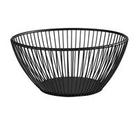 APS "SVART" cestino ovale in rete metallica, L: 24 cm, L: 19 cm x H: 8 cm, cestino per pane, cestino per frutta, cestino per verdura, impilabile, nero, lavabile in lavastoviglie