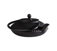 APS Teiera "ASIA", in ghisa, smaltata internamente, con colino da tè, ideale per 2-3 tazze, dimensioni: 18 x 19,5 cm, altezza: 15 cm, volume: 0,8 l (nero)