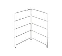 APS Telaio per 4 piatti per pizza 26 x 25 cm, altezza: 26 cm, in acciaio inox per piatti per pizza fino a Ø 28 cm, distanza tra i piani: 5,5 cm, pieghevole, bloccabile