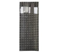 APS tovaglioli e posate da Buste in PVC in colore grigio argento, 24 x 9 cm