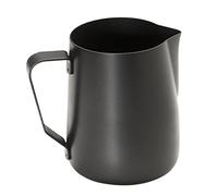 Caraffa per il latte APS - Caraffa per il latte di alta qualità con rivestimento antiaderente in acciaio inossidabile - Perfetta per fare la schiuma di latte - Caraffa universale nera da 800 ml