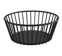 APS "Urban" cestino rotondo in metallo a rete, cestino a rete robusto, Ø 17 cm x H: 7 cm, cestino per il pane, cestino per la frutta, impilabile, nero, lavabile in lavastoviglie