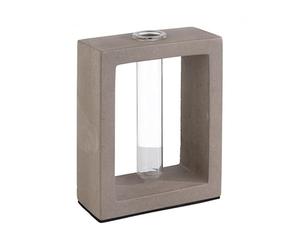 Aps - Vaso con Inserto in Vetro, 10 x 4,5 cm, Altezza 12,5 cm