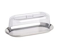 APS Vassoio con cappuccio 30 x 15,5 cm, altezza 10,5 cm, set composto da: vassoio in acciaio inox 30 x 15,5 cm, altezza 1,5 cm, copertura in SAN 25 x 12 cm, altezza 10 cm