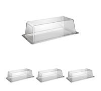 APS Vassoio di servizio cofano - piatto per torte reali premium Made in Germany - resistente, impilabile e in acciaio inossidabile, non lavabile in lavastoviglie (Confezione da 4)