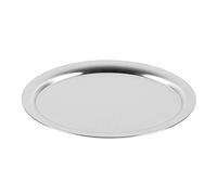 APS Vassoio di servizio Kaffeehaus, classico vassoio da caffè viennese, vassoio in acciaio inossidabile, lucido opaco, ovale, bordo arrotolato, 26,5 x 19 cm, altezza 1 cm