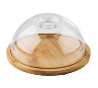 APS Vassoio in bambù con cappuccio, set composto da: - Vassoio in bambù Ø 20,5 cm, altezza 1,5 cm, copertura Ø 18 cm, altezza 8,5 cm