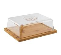 APS Vassoio in bambù con cappuccio, set composto da: - Vassoio in bambù 24 x 18,5 cm, altezza 1,5 cm, cappuccio 21,6 x 16,2 cm, altezza 7 cm