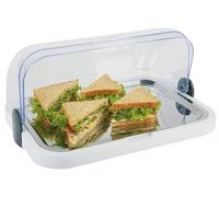 APS Buffet Showcase - Cofano trasparente roll-top che si apre su entrambi i lati, una ciotola, un vassoio in acciaio inossidabile e due accumulatori di raffreddamento - Made in Germany
