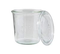 APS 2 Original WECK barattoli 580 ml con coperchio, Ø 11 cm, H: 11 cm, barattolo per conserve, barattolo decorativo, barattolo per dolci, barattolo per conservazione, lavabile in lavastoviglie