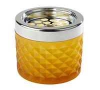 APS Posacenere a Vento, posacenere, in Metallo Cromato, Vetro Satinato, con Chiusura a baionetta, Ø 9,5 cm, Altezza 8 cm, Giallo