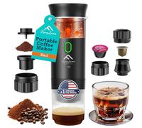 APSARAS USA, macchina da caffè portatile da viaggio, mini espresso da 20 bar, macchina da caffè da viaggio 3 in 1, con caffè macinato e capsule (Ns&DG) per camper, campeggio, auto