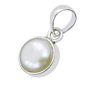 APSLOOSE Ciondolo a medaglione placcato in argento con perla dei mari del sud da 14,25 carati, pietra preziosa naturale certificata per uomini e donne, ottone placcato argento, perla, Ottone placcato