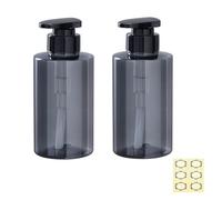 Apstaqeoo 2 dispenser vuoti da 300 ml, dispenser per shampoo, sapone per mani e piatti, in plastica, con pompa, contenitore per lozioni, gel doccia, articoli da toeletta e liquidi, colore grigio