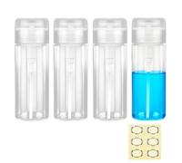 Apstaqeoo 4 dispenser a pompa per rimuovere lo smalto da 150 ml, dispenser vuoto in plastica trasparente per acetone, contenitore rotondo per liquidi con chiusura a pressione e chiusura a pressione