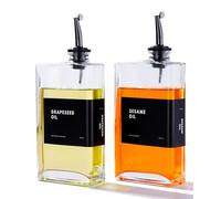 APT 1101 Dispenser per olio d'oliva per cucina, set di dispenser per olio da cucina e aceto, bottiglia per olio d'oliva, dispenser per salsa di soia, bottiglie di sciroppo di caffè, 2 pezzi, nero