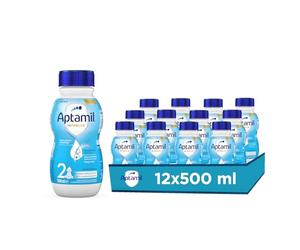APTAMIL Nutribiotik 2 - Latte di Proseguimento Liquido per Neonati dal 6° Mese Compiuto al 12° Mese - 1 Confezione da 12 Bottiglie