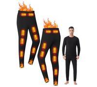 APTBJKUiU Intimo Termico Invernale riscaldato da Uomo,USB/DCinterfaccia,16 Zone,riscaldato intelligentemente,Regolazione della Temperatura a Tre velocità,Sci Invernale,Corsa,Jogging (uomo-nero-4XL)